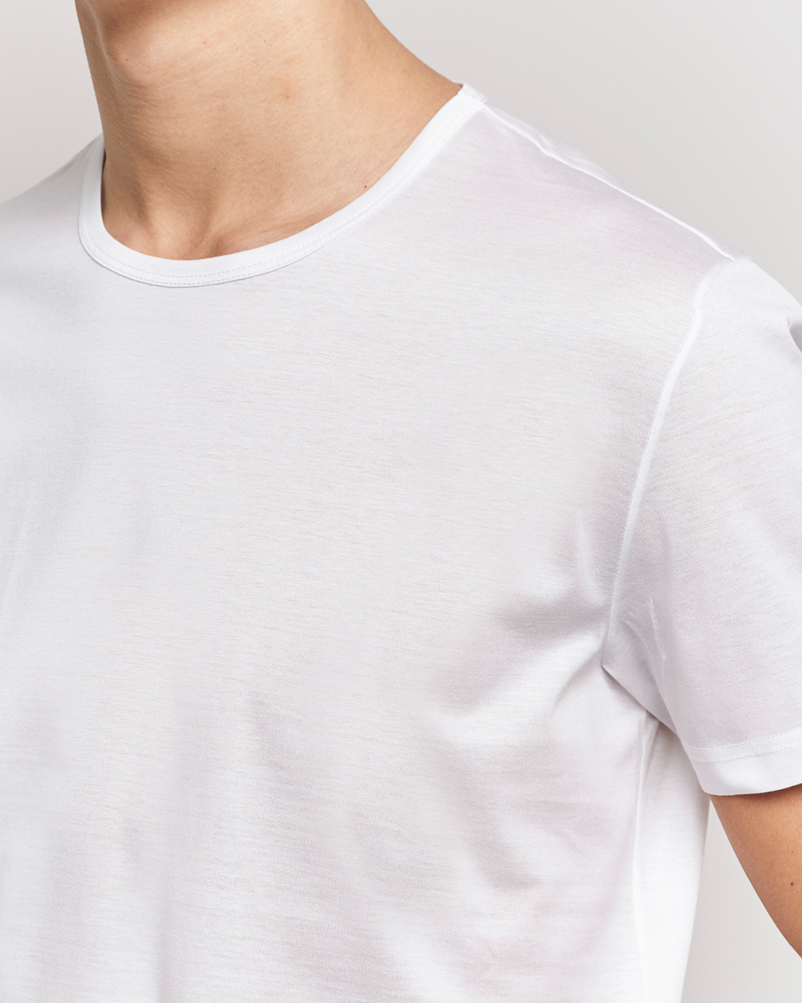 Mies | T-paidat | Zegna | Filoscozia Fine Cotton Crew Neck T-Shirt White