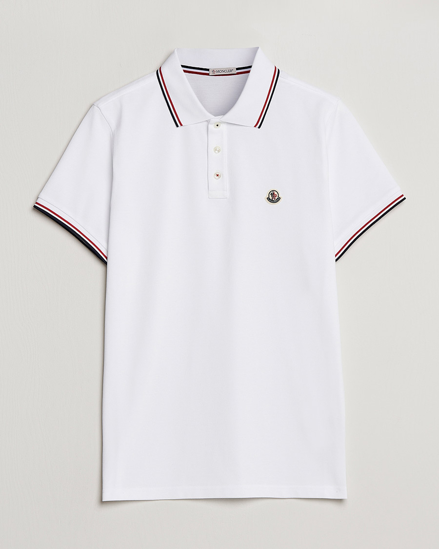 Mies | Pikeet | Moncler | Contrast Rib Polo White