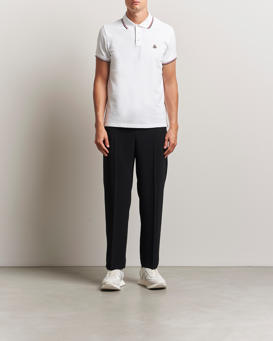 Mies | Pikeet | Moncler | Contrast Rib Polo White