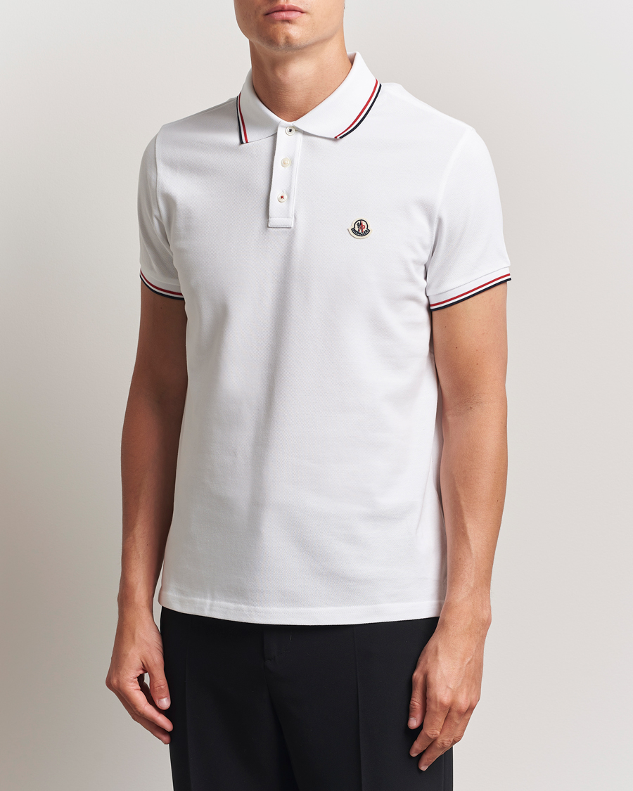 Mies | Pikeet | Moncler | Contrast Rib Polo White
