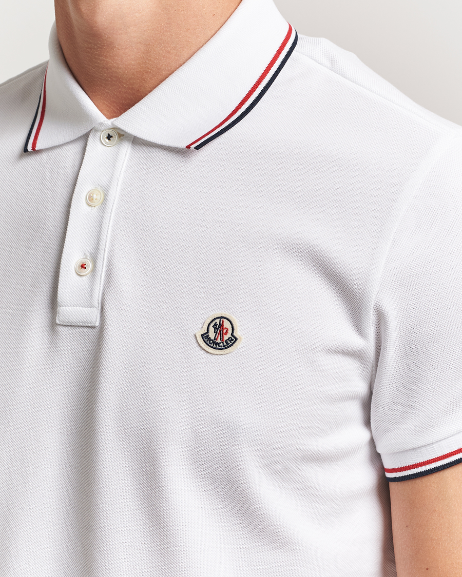 Mies | Pikeet | Moncler | Contrast Rib Polo White