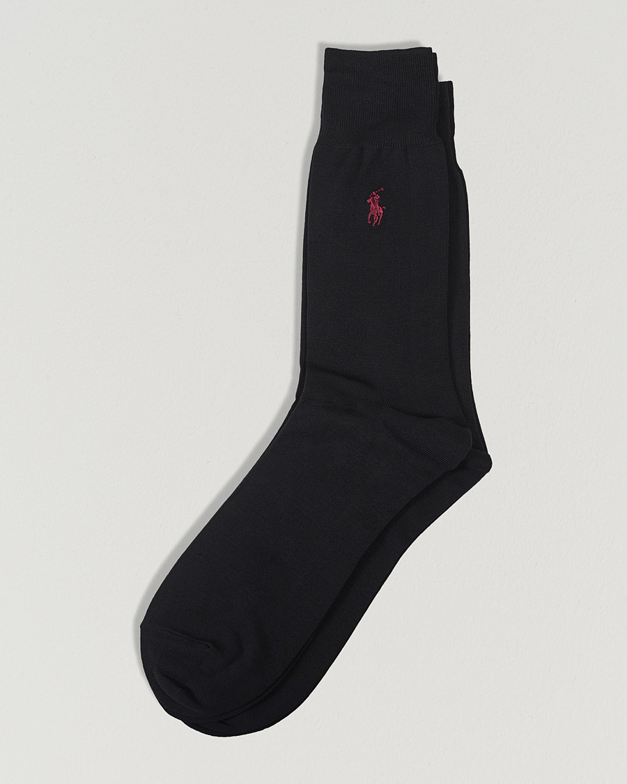Mies | Alusvaatteet | Polo Ralph Lauren | 2-Pack Mercerized Cotton Socks Black