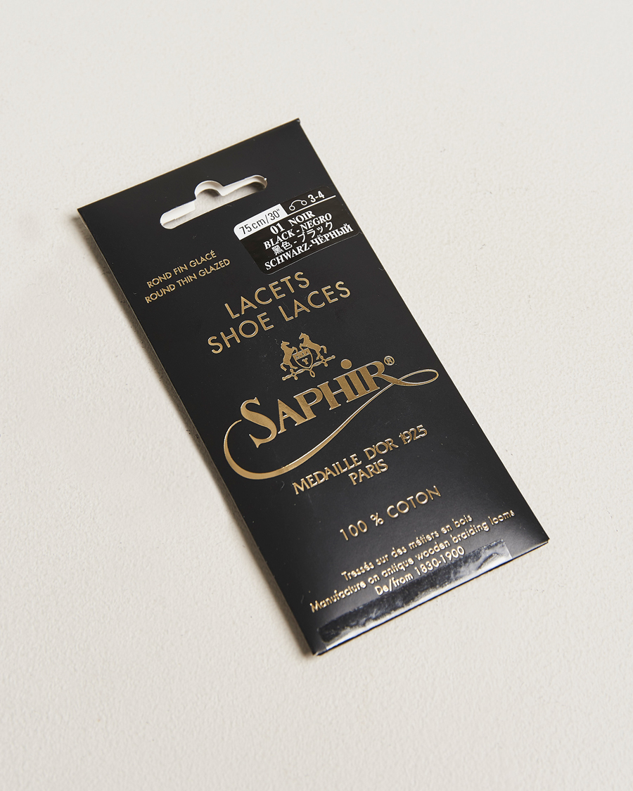 Mies | Kenkien huolto | Saphir Medaille d'Or | Shoe Laces Thin Waxed 75cm Black