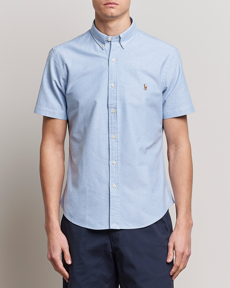 Mies |  | Polo Ralph Lauren | Slim Fit Oxford Short Sleeve Shirt Light Blue