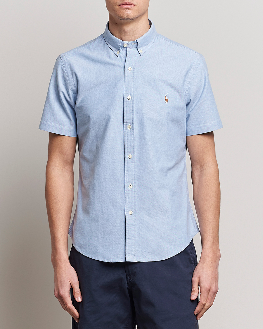 Mies | Kauluspaidat | Polo Ralph Lauren | Slim Fit Oxford Short Sleeve Shirt Blue