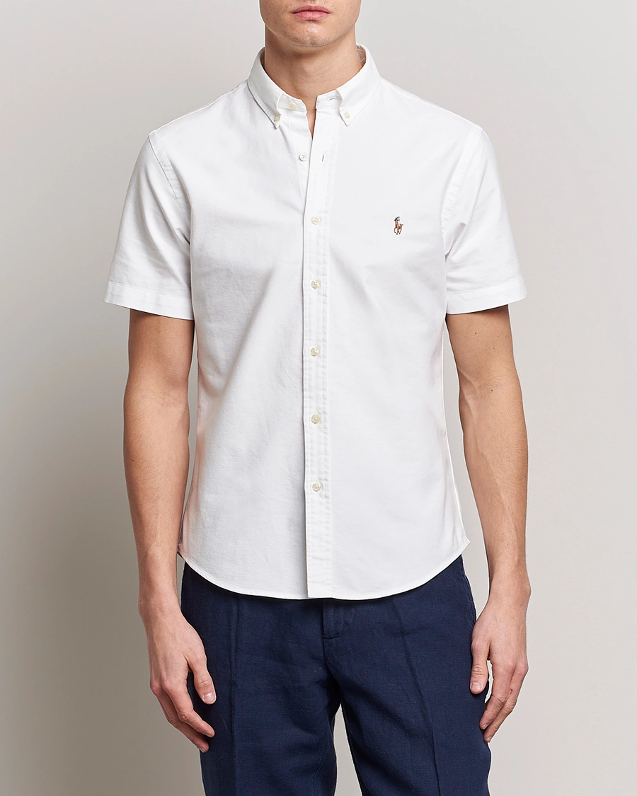 Mies |  | Polo Ralph Lauren | Slim Fit Oxford Short Sleeve Shirt White