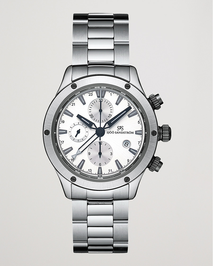 Mies | Sjöö Sandström UTC Extreme 44,2mm White and Stainless Steel | Sjöö Sandström | UTC Extreme 44,2mm White and Stainless Steel