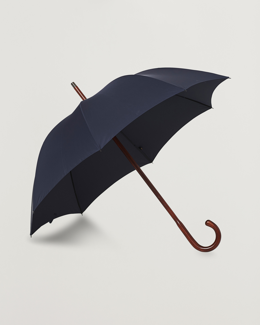 Mies |  | Fox Umbrellas | Polished Cherrywood Solid Umbrella Navy