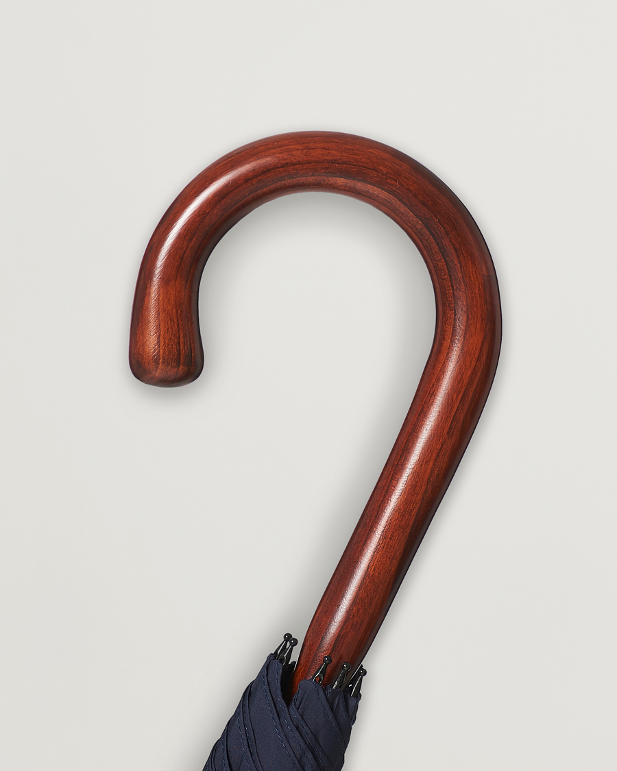 Mies | Sateenvarjot | Fox Umbrellas | Polished Cherrywood Solid Umbrella Navy