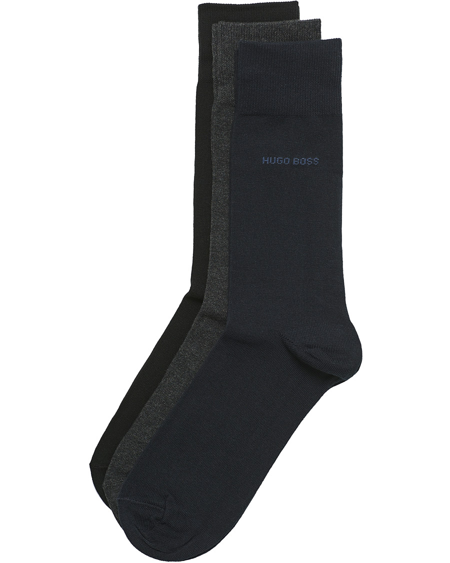 Miehet |  | BOSS | 3-Pack RS Uni Socks Black Navy/Black/Grey