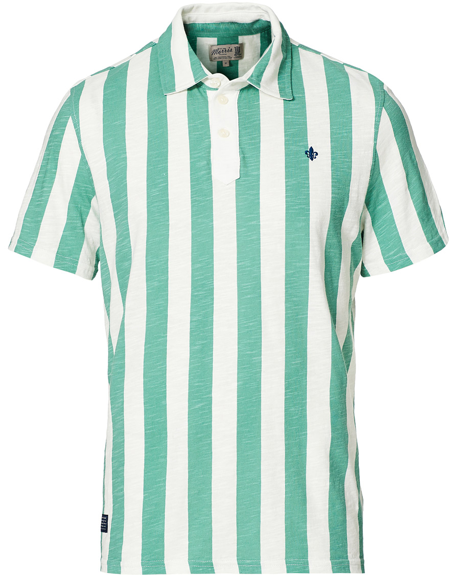 Mies | Pikeet | Morris | Keeton Stripe Piqué Shirt Green/White