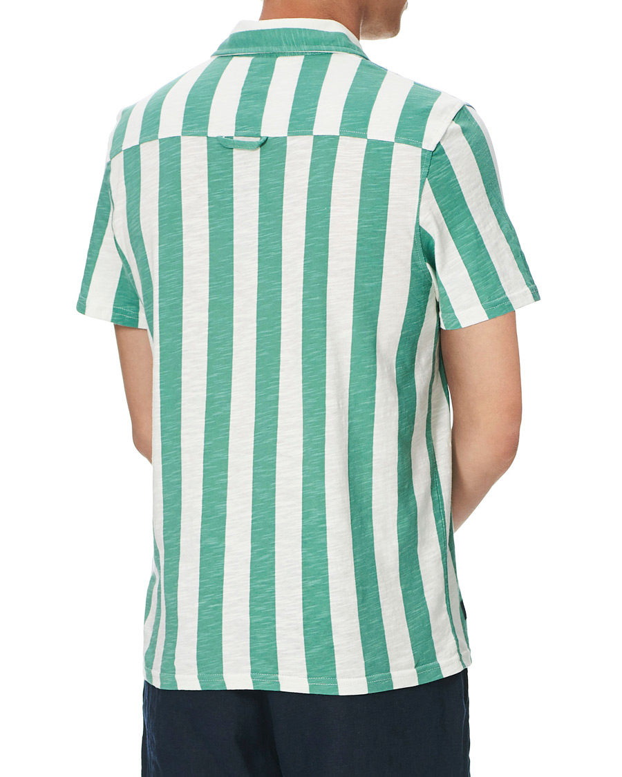 Mies | Pikeet | Morris | Keeton Stripe Piqué Shirt Green/White