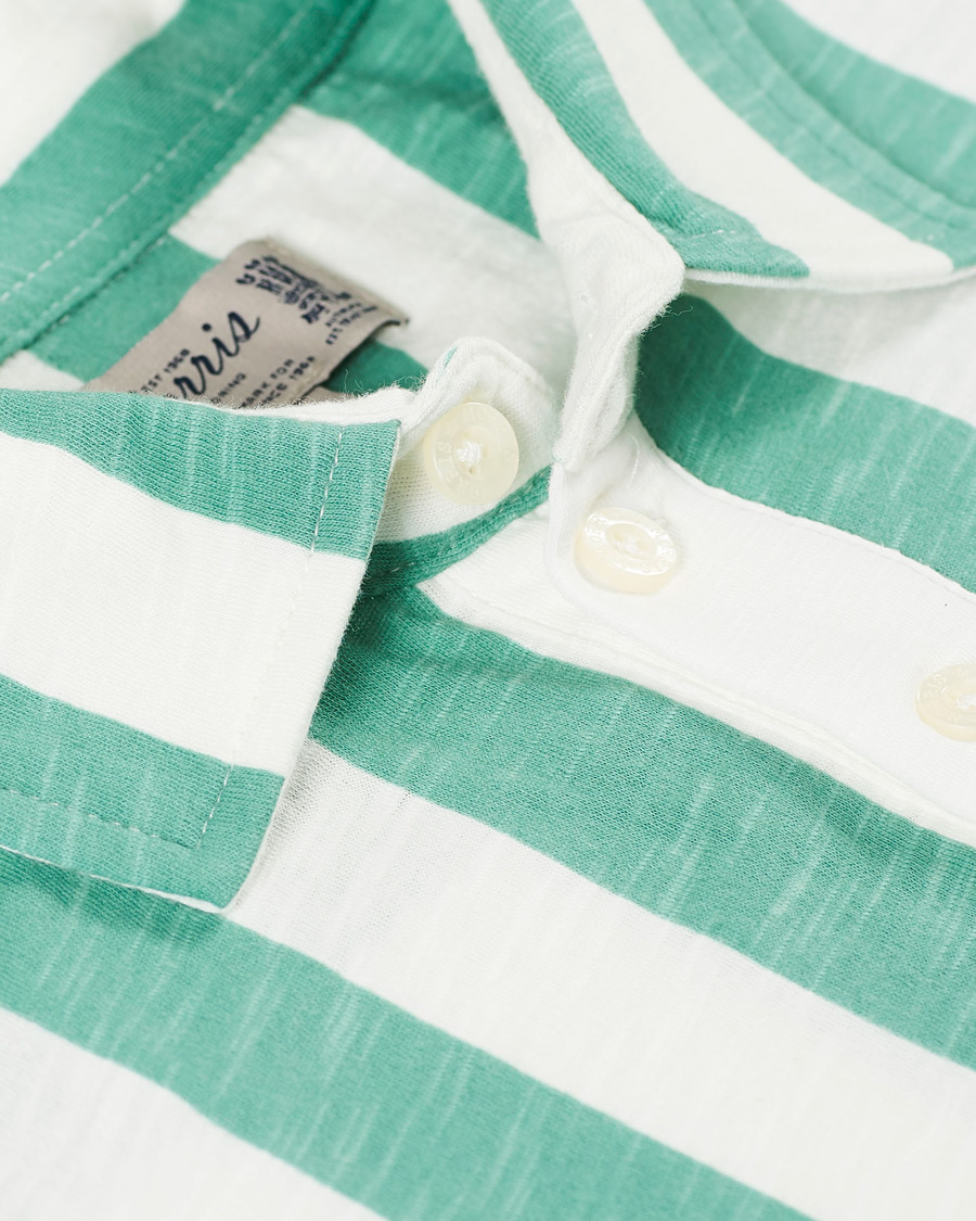 Mies | Pikeet | Morris | Keeton Stripe Piqué Shirt Green/White