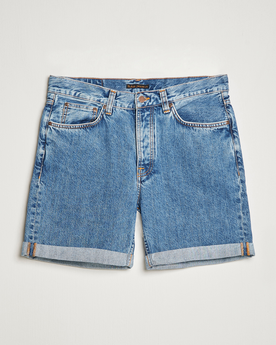 Mies | Shortsit | Nudie Jeans | Josh Stretch Denim Shorts Friendly Blue