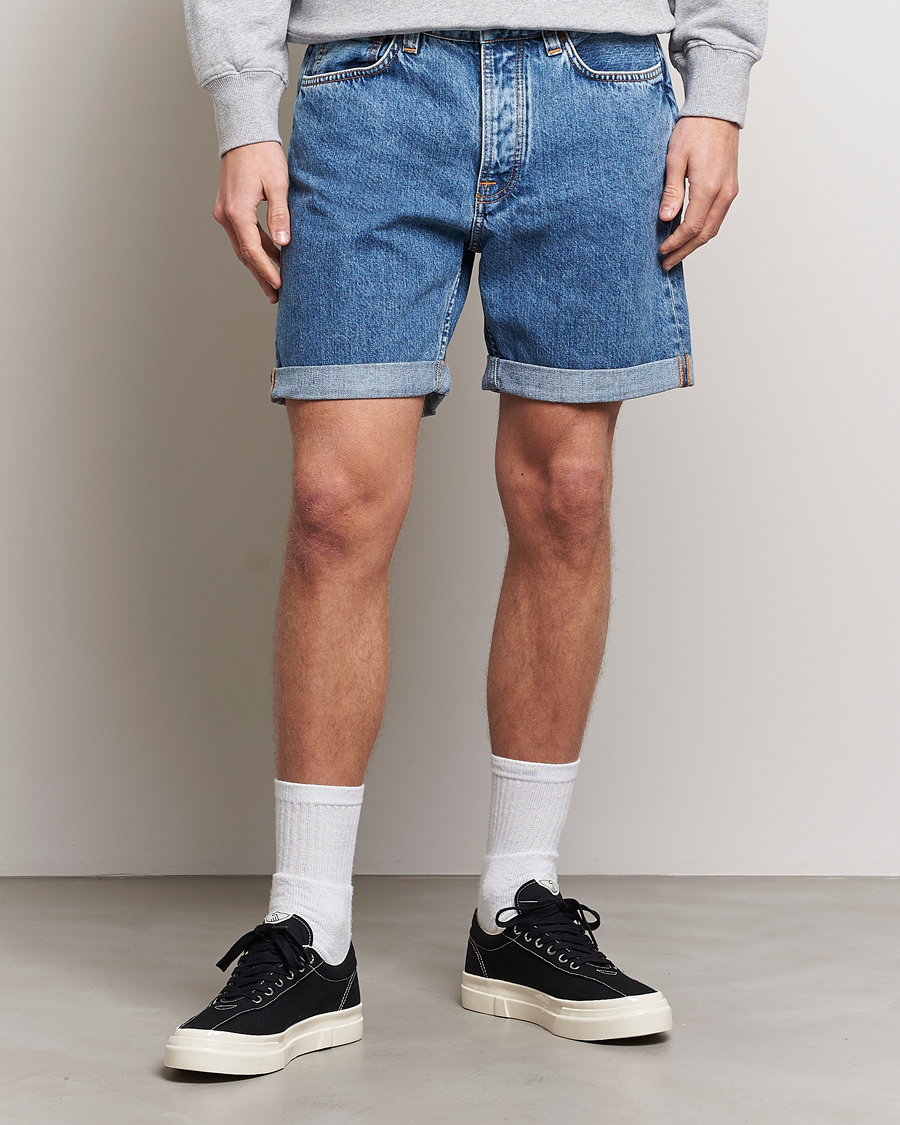 Mies | Shortsit | Nudie Jeans | Josh Stretch Denim Shorts Friendly Blue