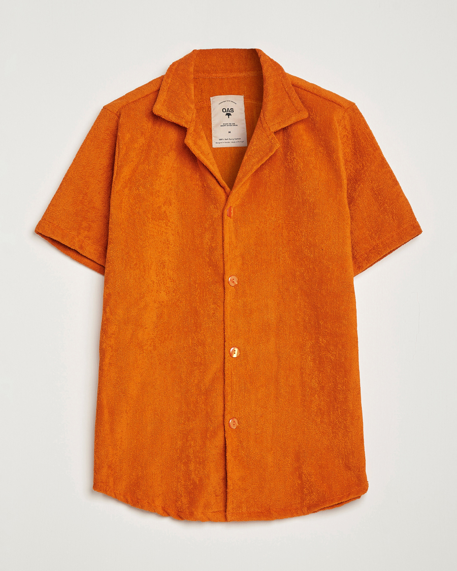 Mies | Kauluspaidat | OAS | Terry Cuba Short Sleeve Shirt Terracotta
