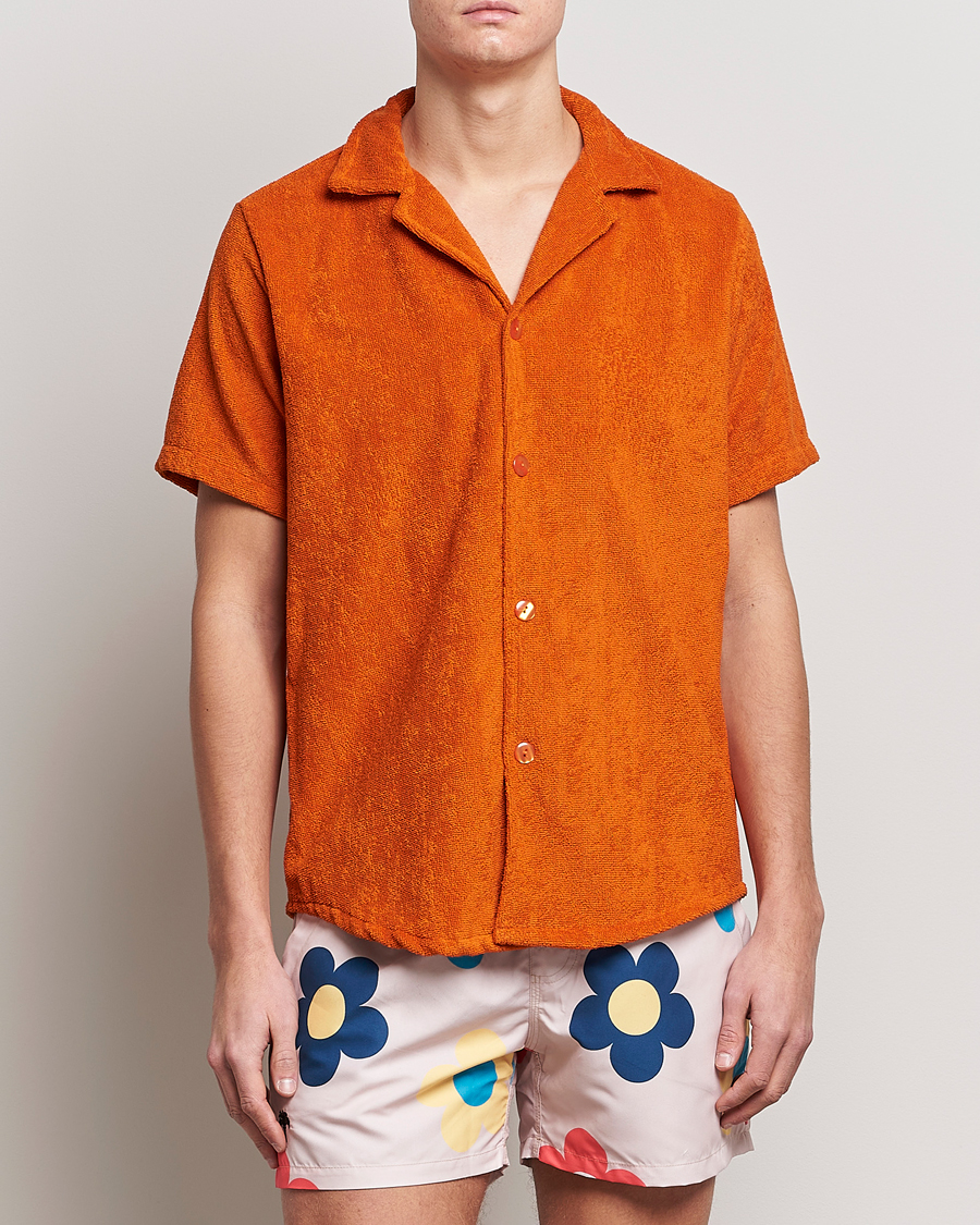 Mies | Kauluspaidat | OAS | Terry Cuba Short Sleeve Shirt Terracotta