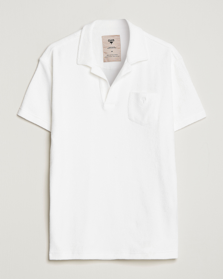 Mies | Pikeet | OAS | Short Sleeve Terry Polo White
