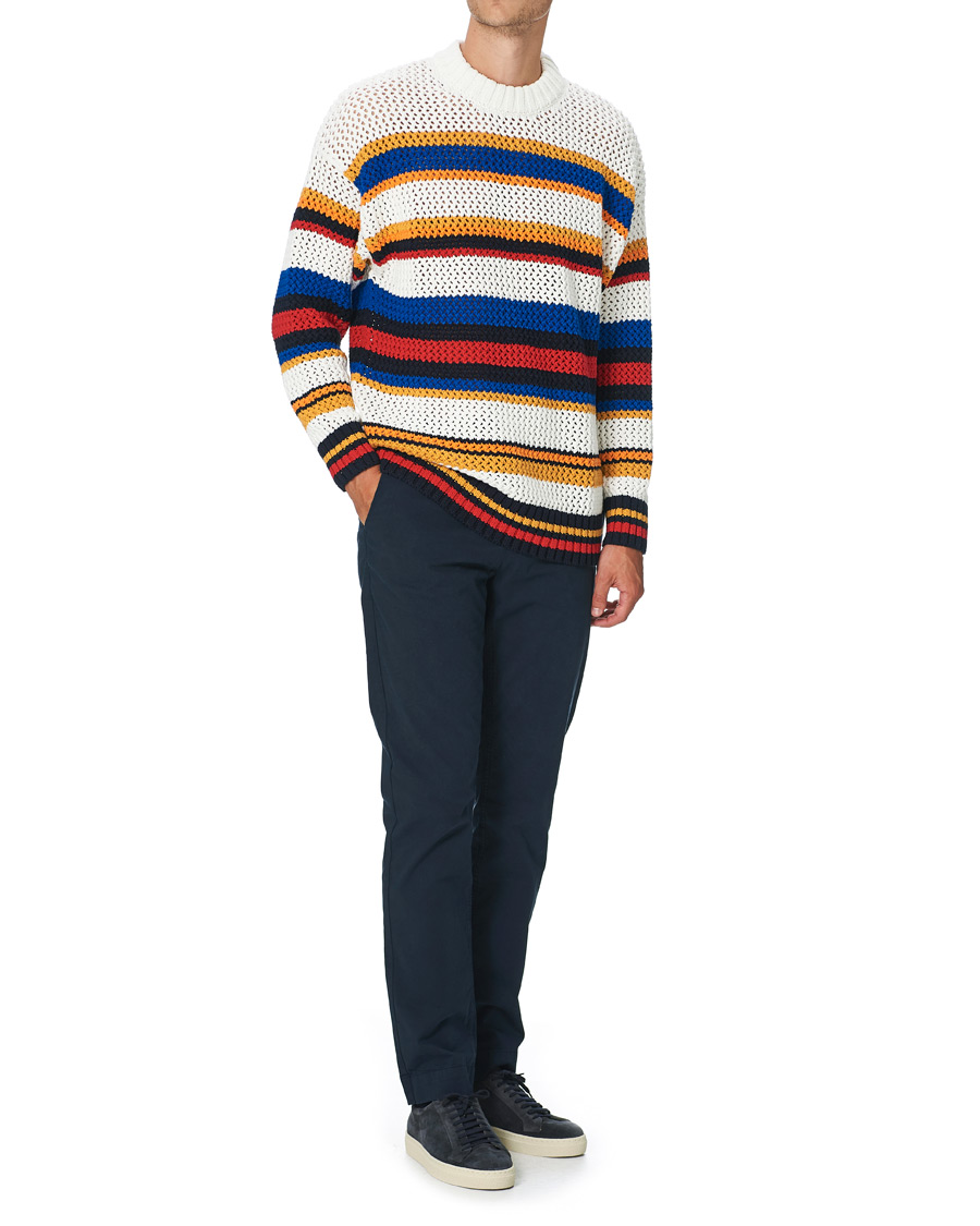 Mies | Puserot | GANT | Open Knit Stripe Crew Neck Multi