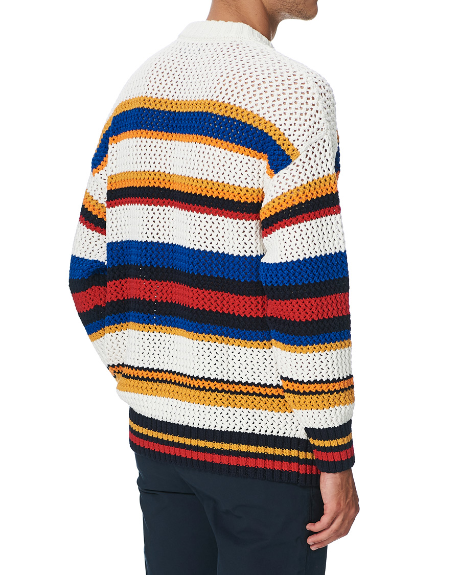 Mies | Puserot | GANT | Open Knit Stripe Crew Neck Multi