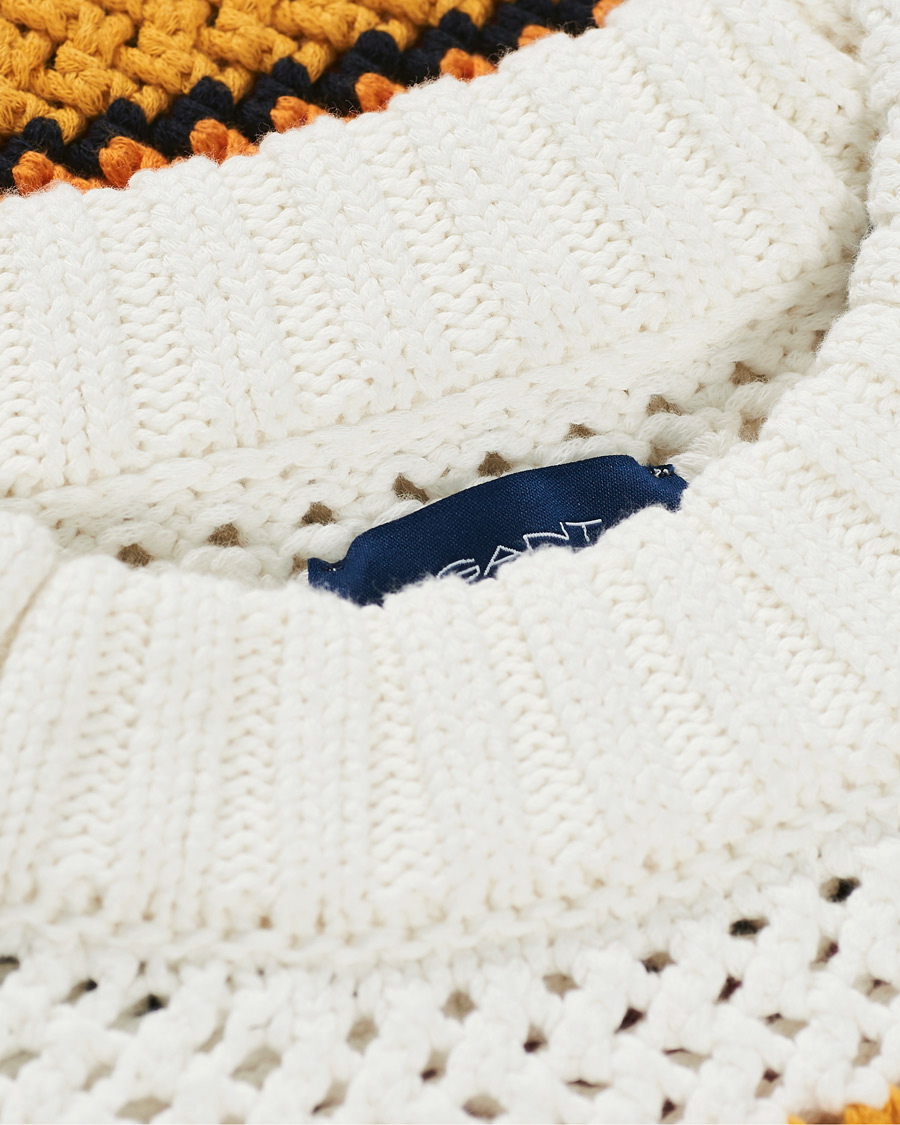 Mies | Puserot | GANT | Open Knit Stripe Crew Neck Multi