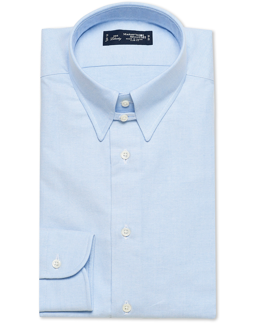 Mies | Kauluspaidat | Kamakura Shirts | Slim Fit Oxford Tab Collar Shirt Light Blue