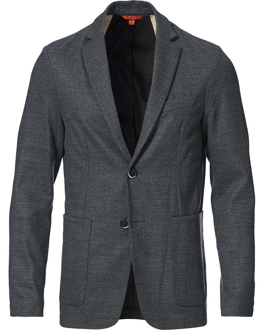 Mies | Pikkutakit | Barena | Borgo Unconstructed Flannel Blazer Grey Melange