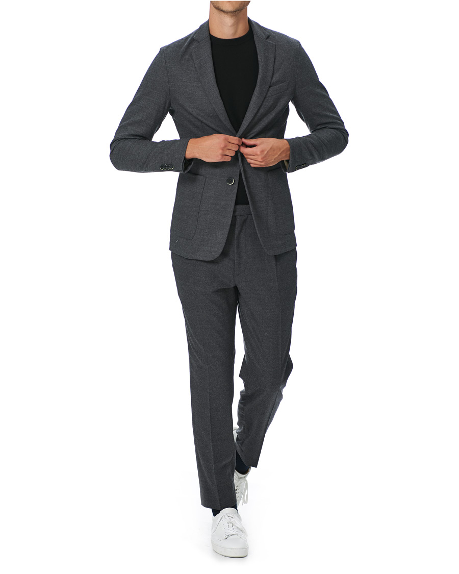 Mies | Pikkutakit | Barena | Borgo Unconstructed Flannel Blazer Grey Melange