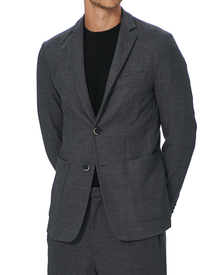 Mies | Pikkutakit | Barena | Borgo Unconstructed Flannel Blazer Grey Melange