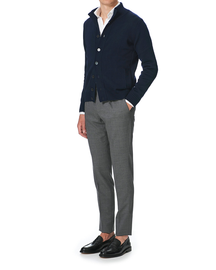 Mies | Puserot | Stenströms | Heavy Merino Wool Cardigan Navy