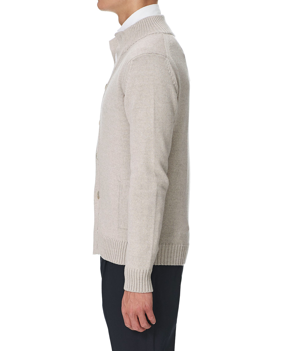 Mies | Puserot | Stenströms | Heavy Merino Wool Cardigan Beige