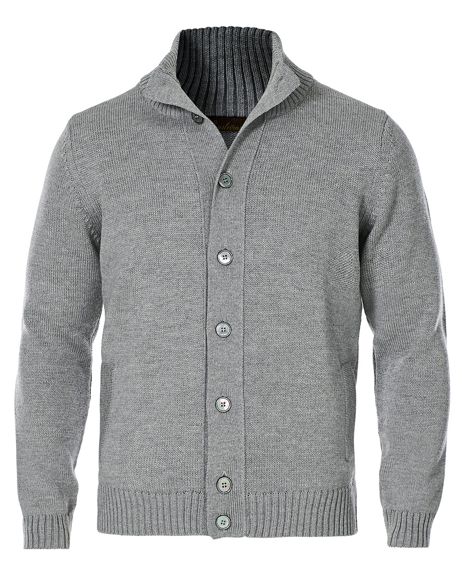 Mies | Puserot | Stenströms | Heavy Merino Wool Cardigan Grey