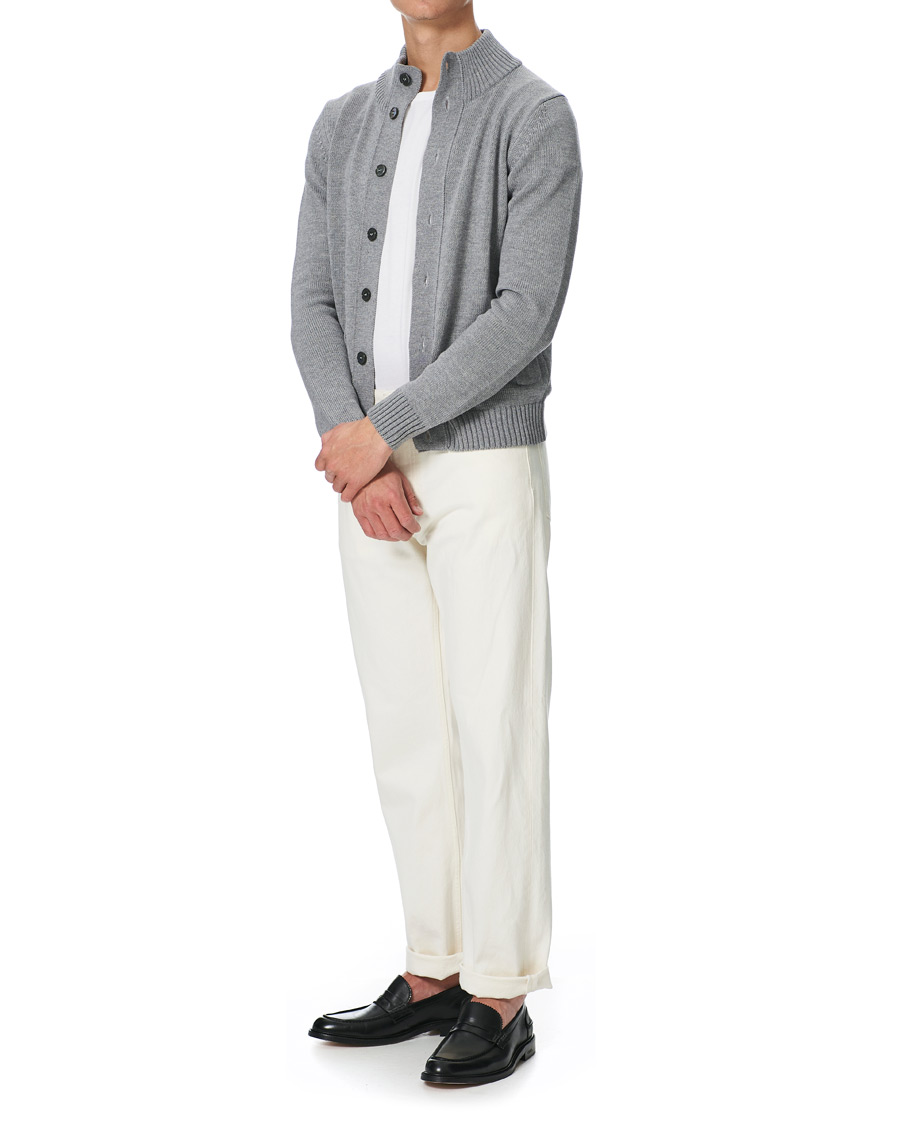 Mies | Puserot | Stenströms | Heavy Merino Wool Cardigan Grey