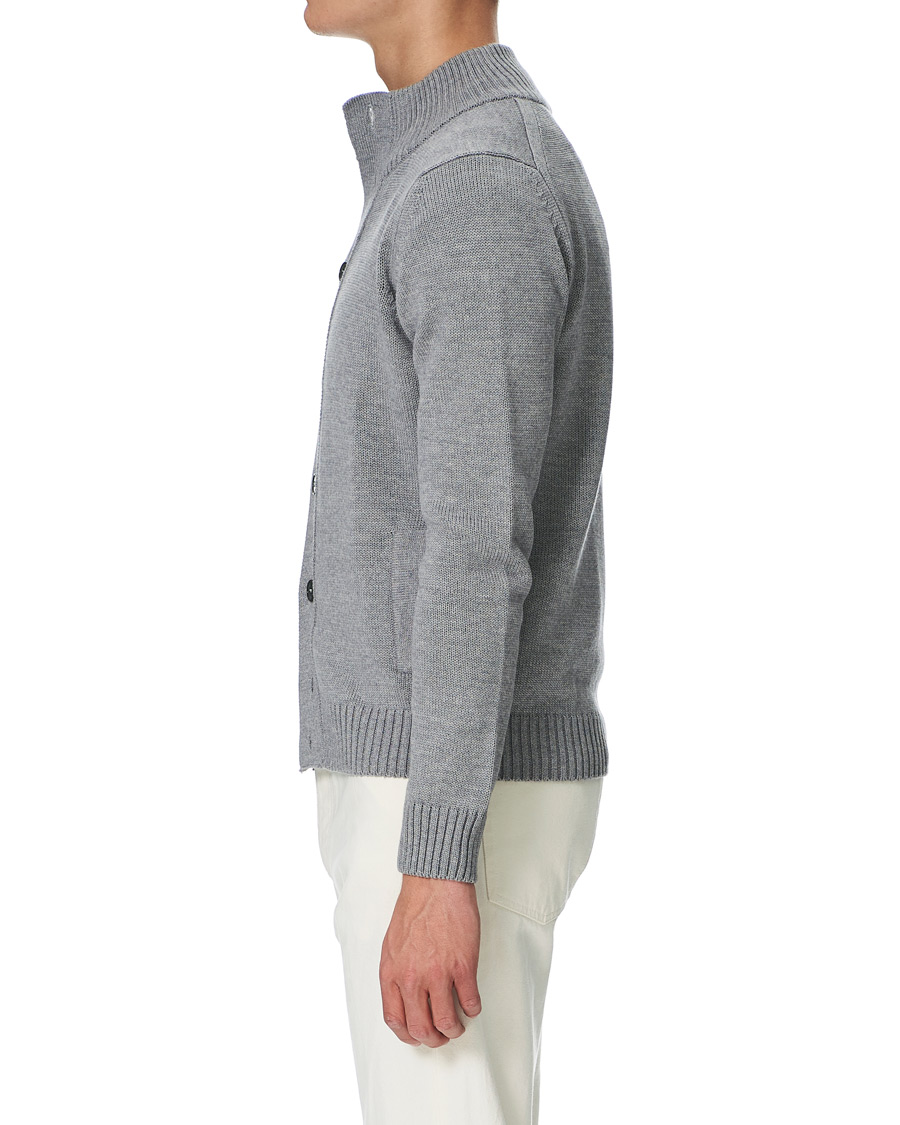 Mies | Puserot | Stenströms | Heavy Merino Wool Cardigan Grey
