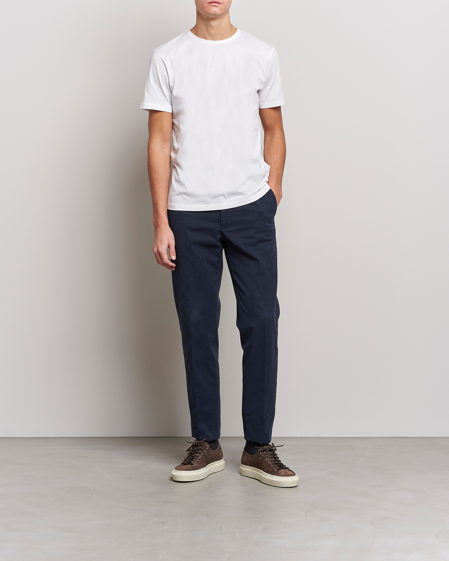 Mies | T-paidat | Stenströms | Solid Cotton T-Shirt White