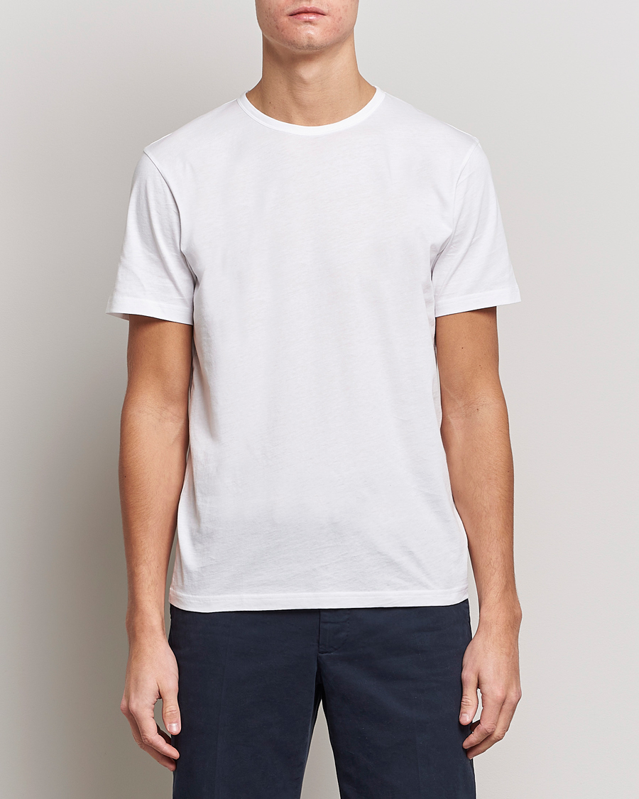 Mies | T-paidat | Stenströms | Solid Cotton T-Shirt White