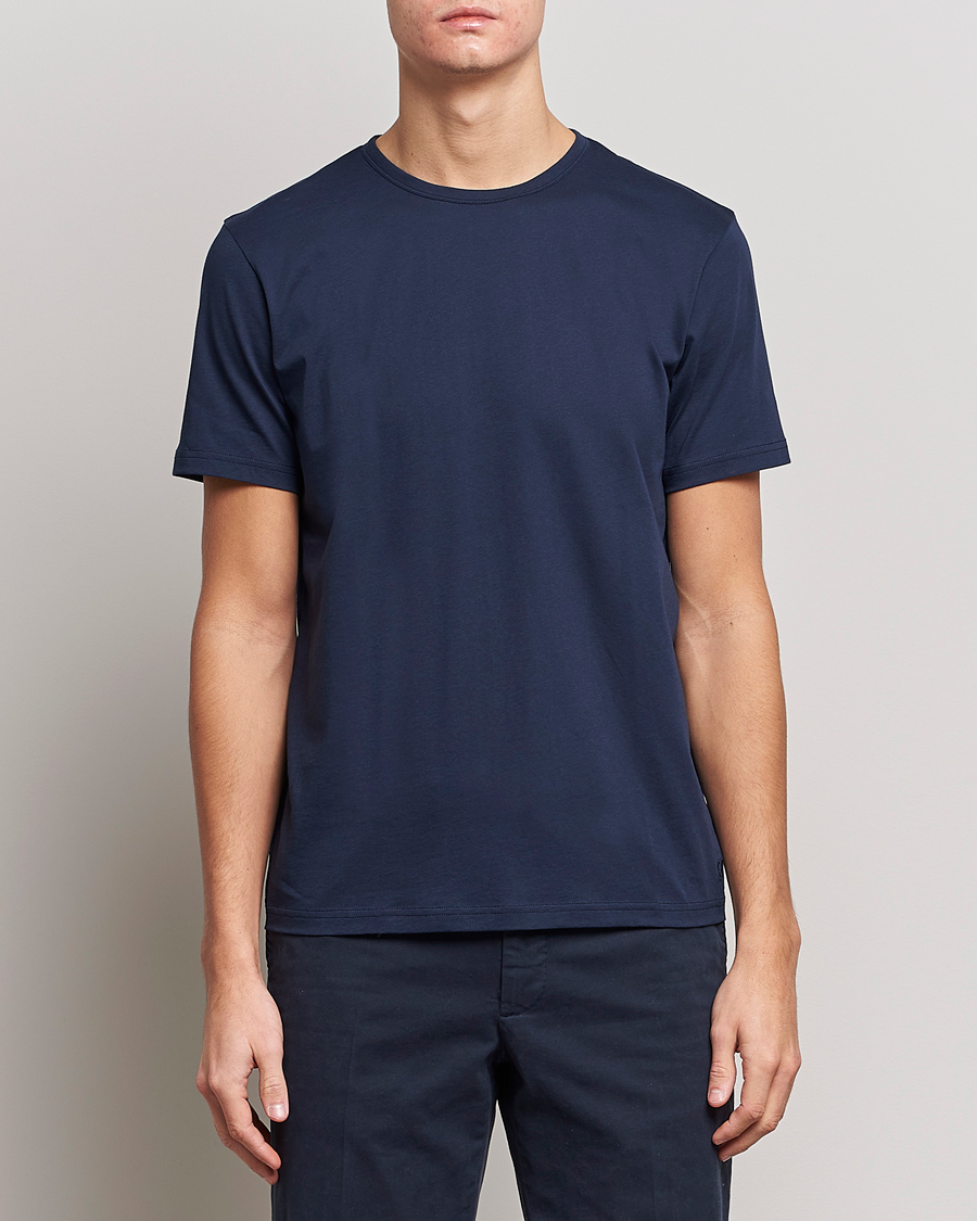 Mies |  | Stenströms | Solid Cotton T-Shirt Navy