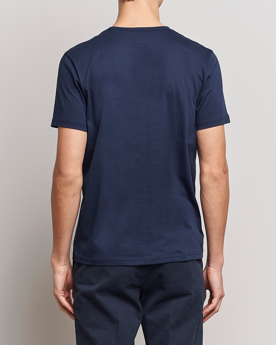 Mies | T-paidat | Stenströms | Solid Cotton T-Shirt Navy