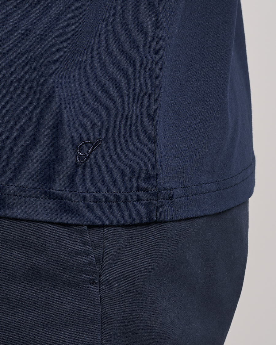 Mies | T-paidat | Stenströms | Solid Cotton T-Shirt Navy