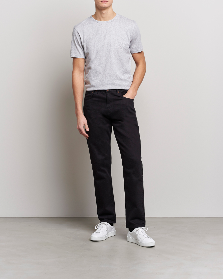 Mies | T-paidat | Stenströms | Solid Cotton T-Shirt Grey Melange