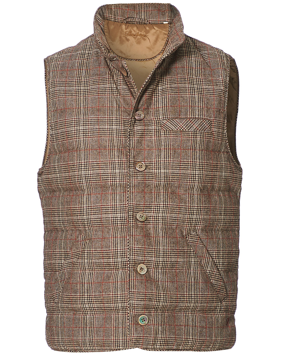 Mies | Takit | Stenströms | Quilted Check Wool Vest Brown