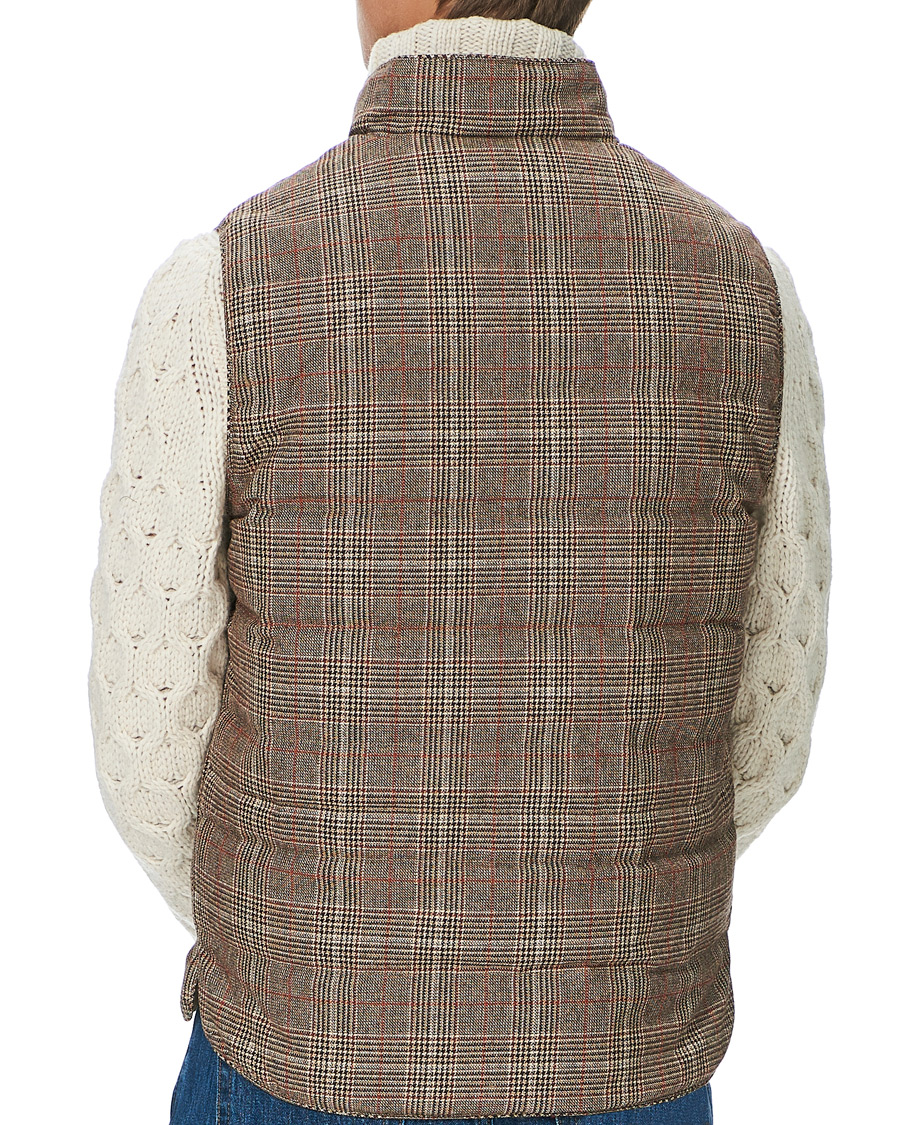 Mies | Takit | Stenströms | Quilted Check Wool Vest Brown