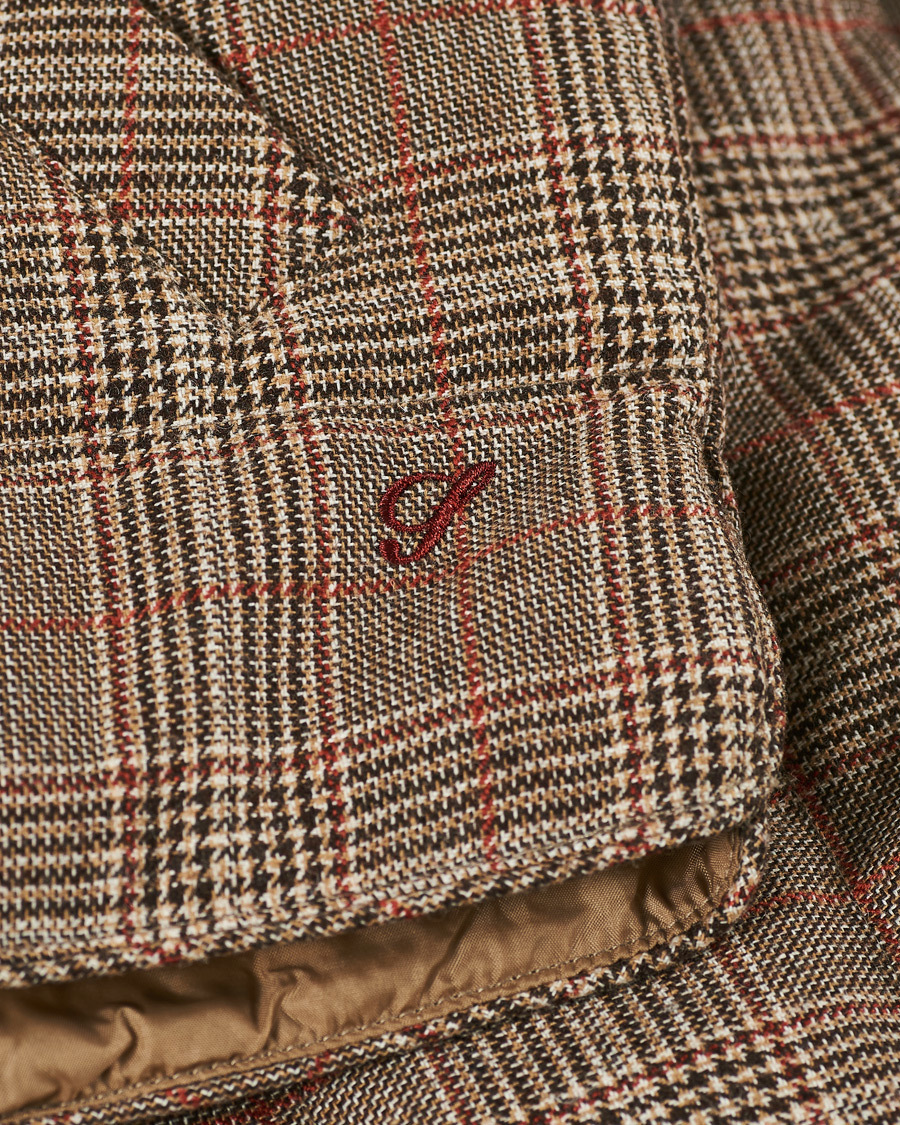 Mies | Takit | Stenströms | Quilted Check Wool Vest Brown
