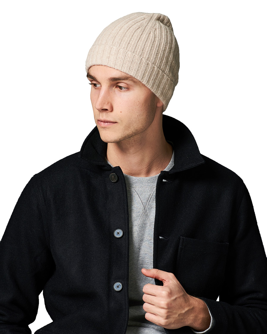 Mies | Stenströms Ribbed Cashmere Hat Beige | Stenströms | Ribbed Cashmere Hat Beige