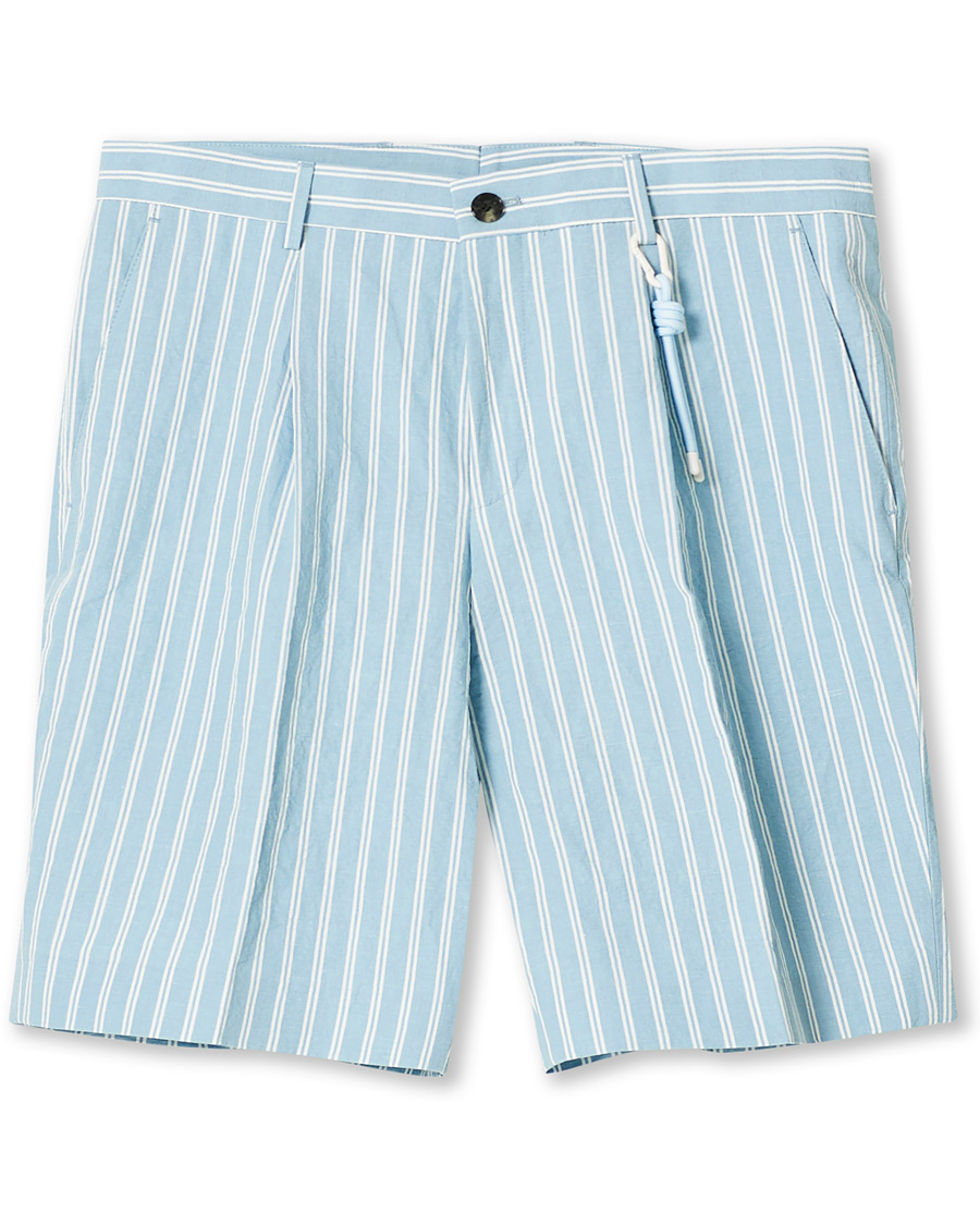 Mies | Shortsit | BOSS BLACK | BOSS Pepe Striped Seersucker Shorts Pastel Blue