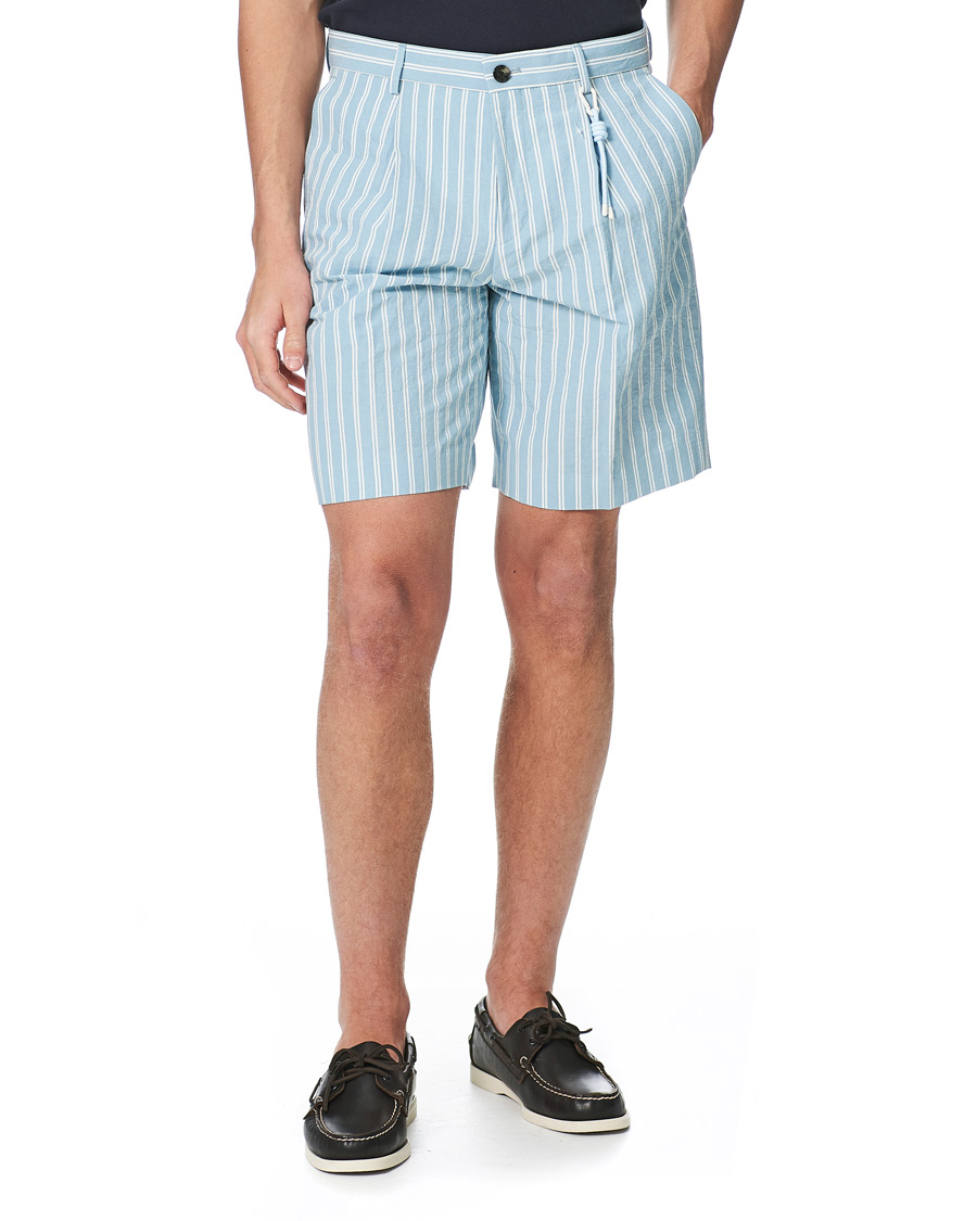 Mies | Shortsit | BOSS BLACK | BOSS Pepe Striped Seersucker Shorts Pastel Blue