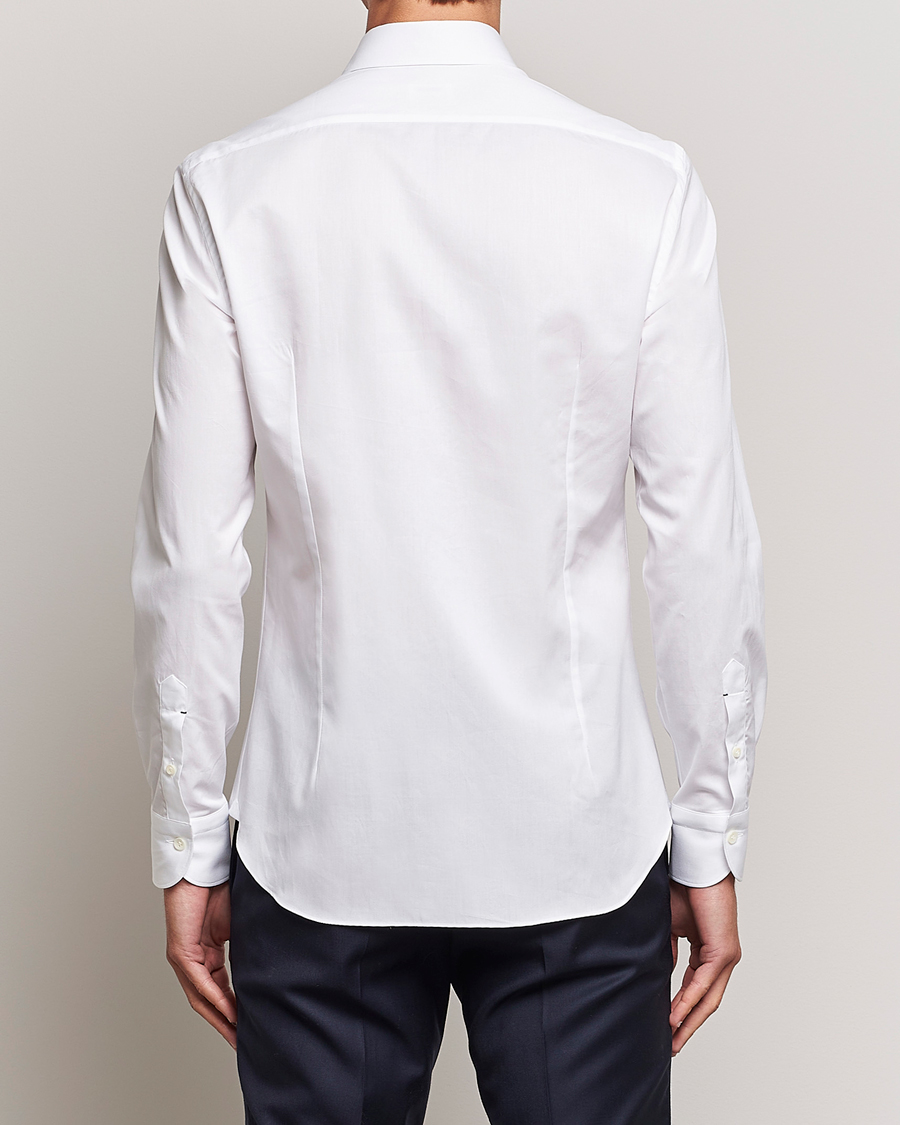 Mies | Kauluspaidat | Mazzarelli | Soft Cotton Cut Away Shirt White