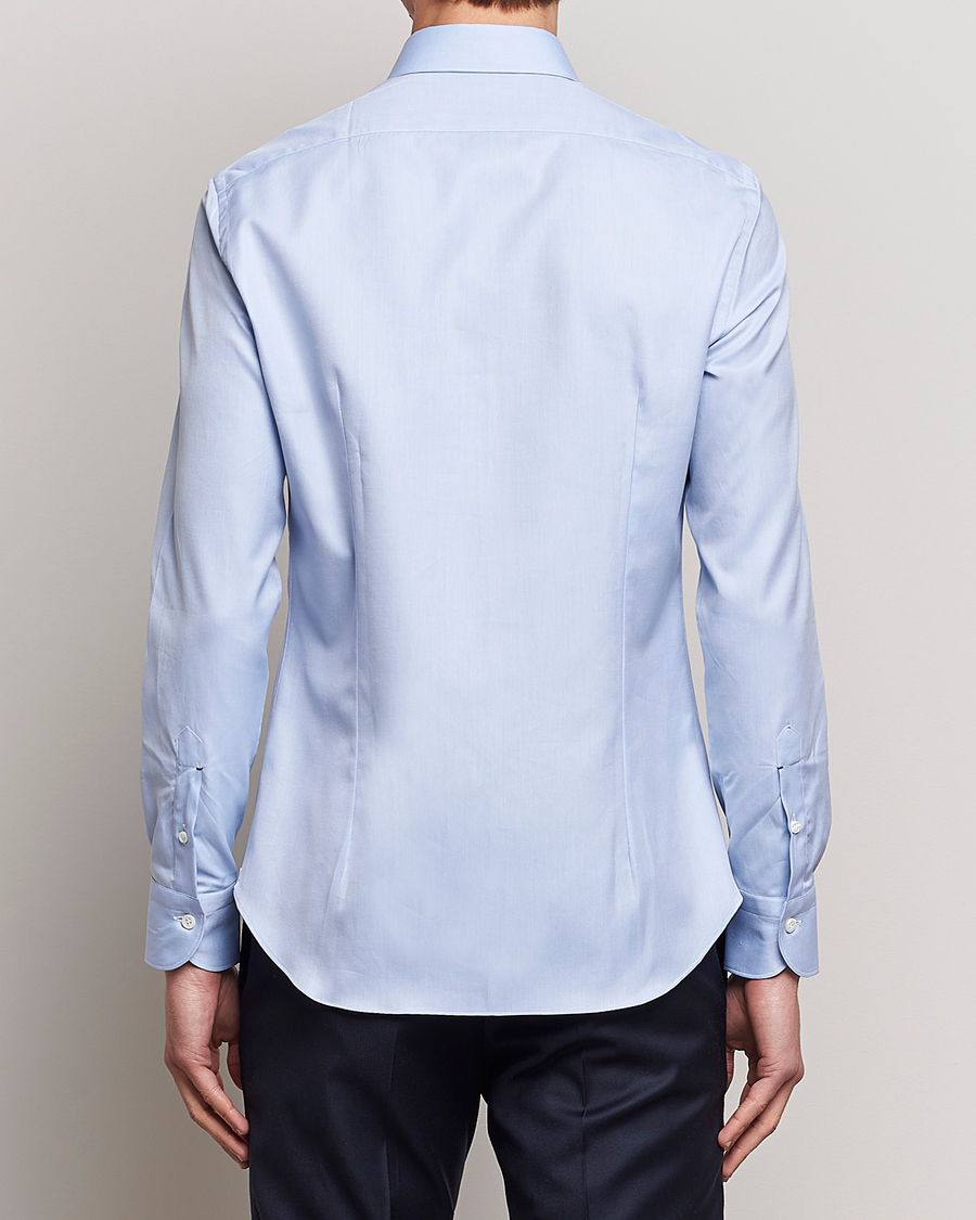 Mies | Kauluspaidat | Mazzarelli | Soft Cotton Cut Away Shirt Light Blue