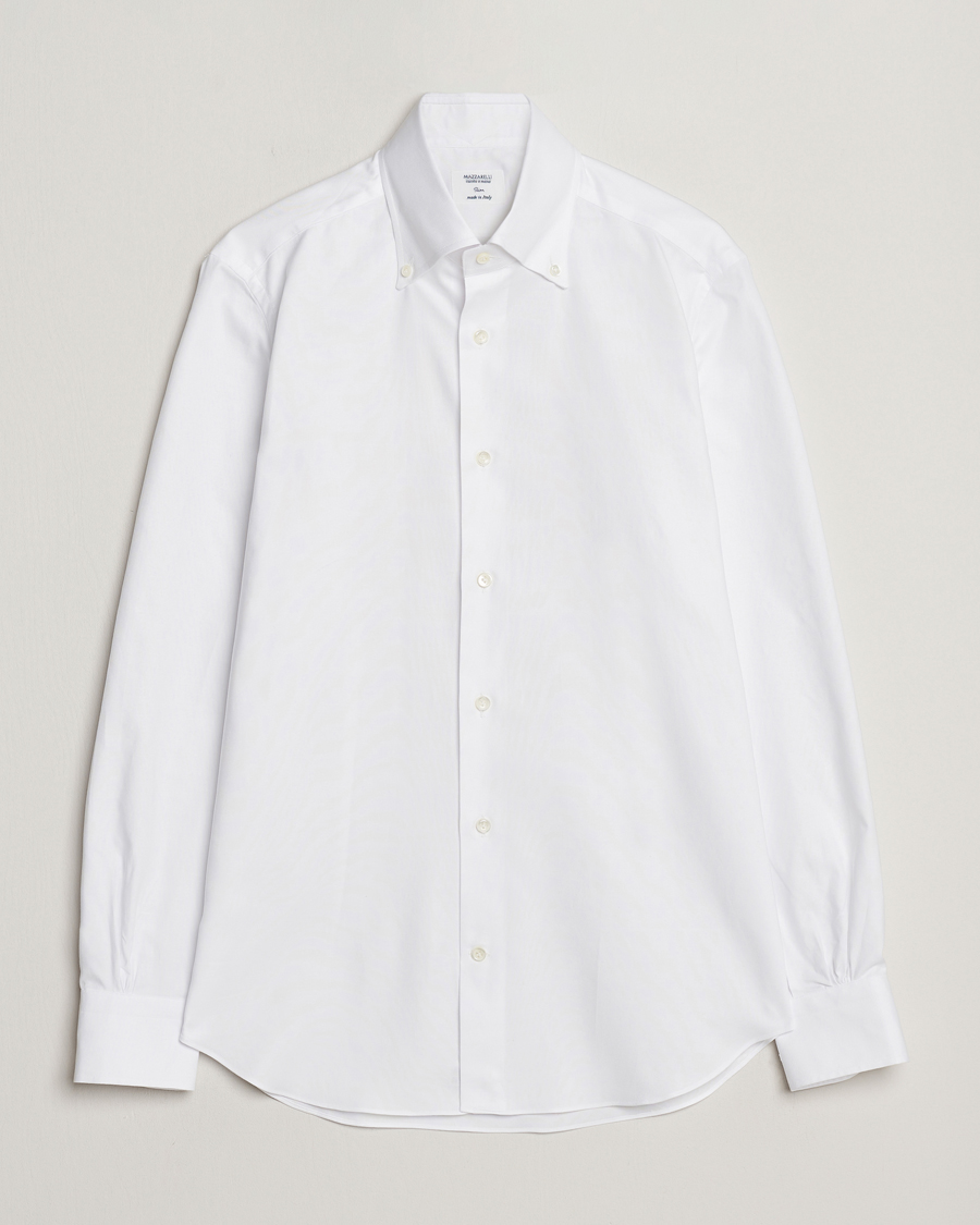 Miehet |  | Mazzarelli | Soft Oxford Button Down Shirt White