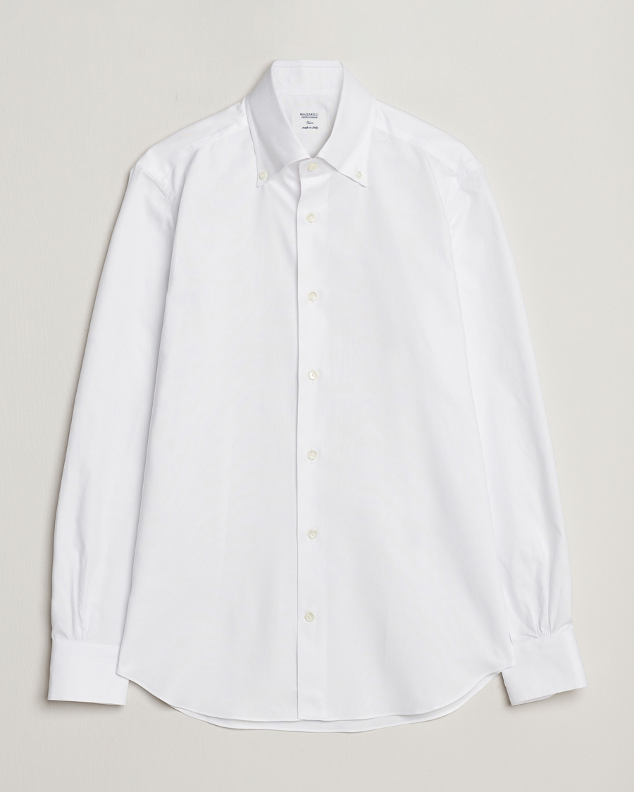 Mies | Kauluspaidat | Mazzarelli | Soft Oxford Button Down Shirt White